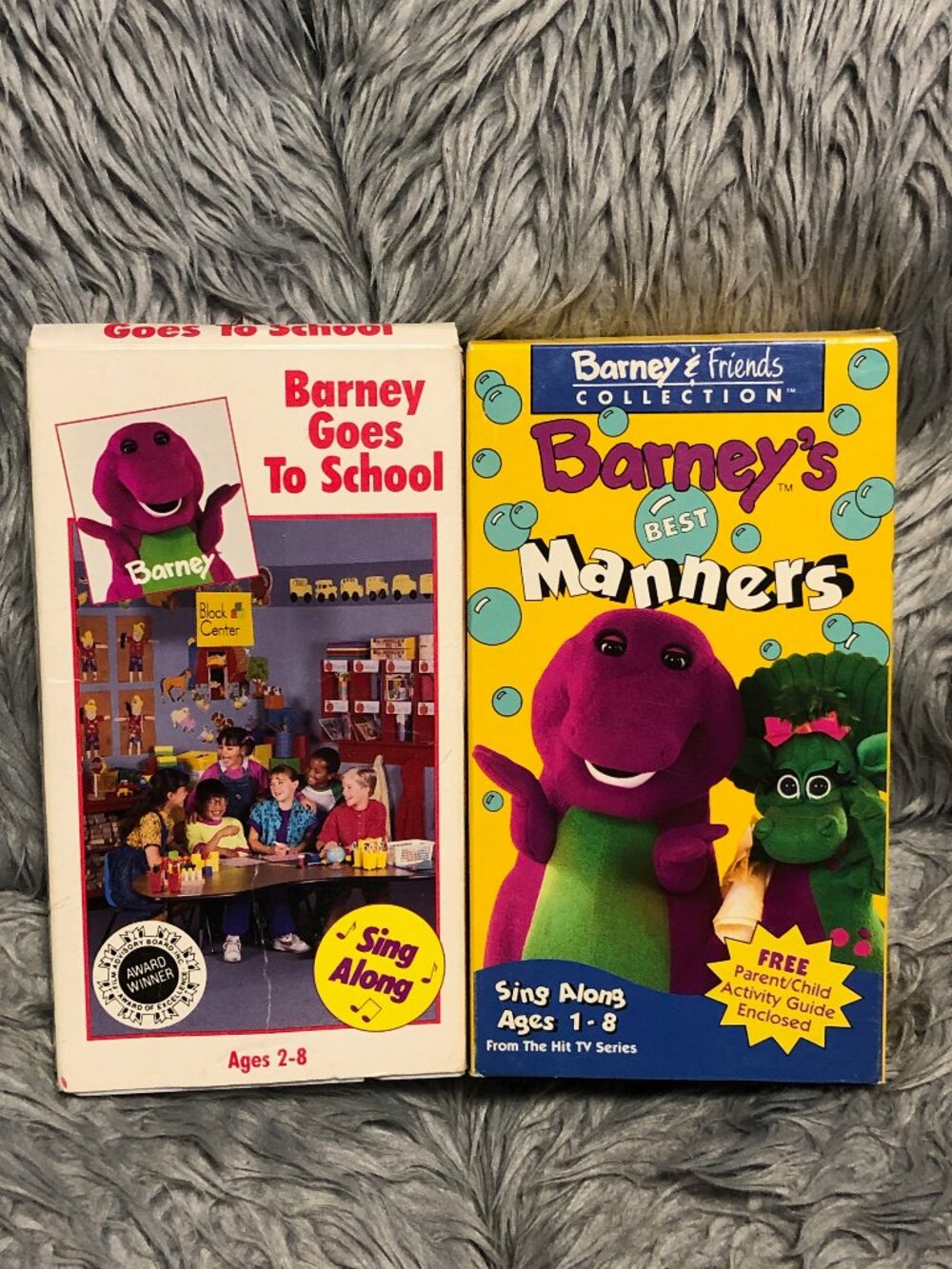 Barney Goes to School & Barney's Best Manners 2 VHS Lot